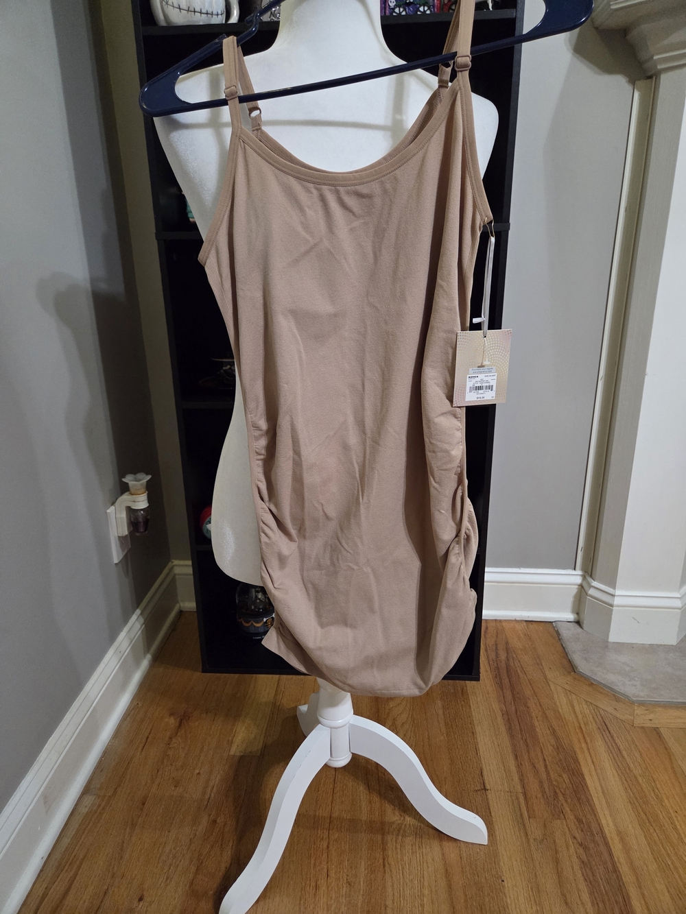 a:glow Maternity Beige Ruched Spaghetti Strap Camisole